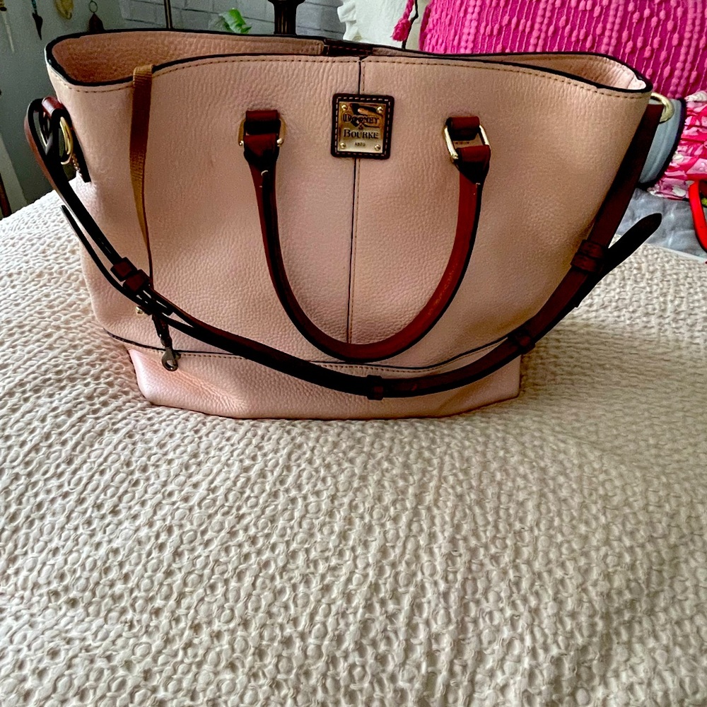 SOLD   Dooney and Bourke light pink leather satchel